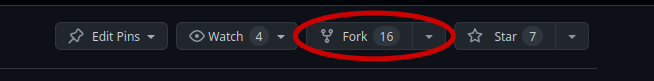 GitHub "Fork" button